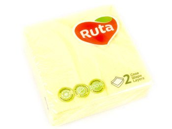 Салфетки "Ruta Double Luxe" желтые двухсл. 24x24см 40шт