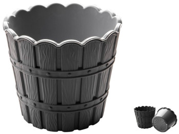 Горщик для квітів Violet House 0983 Bamboo Smart Grey, з внутрішньою вставкою, 3л, 8690069935690