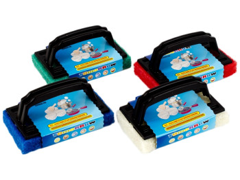 Губка-шкребок з пластиковою ручкою 15x9x2см 07350