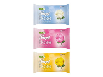 Влажные салфетки Sleepy Rose Garden, 15шт (цена за набор 3шт)