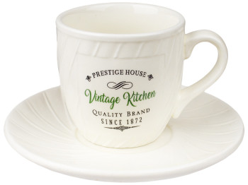 Чашка с блюдцем Stenson Винтаж чашка 11х8,4х7,4см 220мл/блюдце 15,2х15,2х2,1см