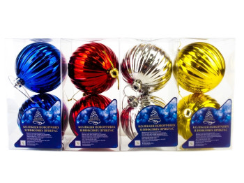 Елочные игрушки Шарики 10см (цена за упаковку 2шт)