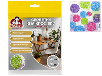 Салфетка из микрофибры Помічниця универсальная 30 × 30 см