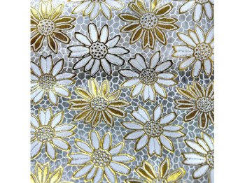 Клейонка вінілова ажурна "Lace" з золотом 1,37x20 метрів (ціна за рулон)
