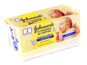 Влажные салфетки детские Johnsons Baby "От макушки до пяточек" без запаха 112шт