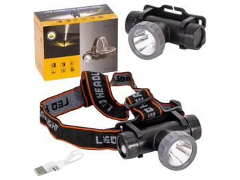 Фонарик налобный светодиодный, аккумулятор, 800mah