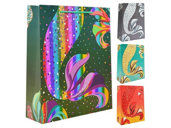 Пакет подарочный бумажный M Magic feather 26х32х10см