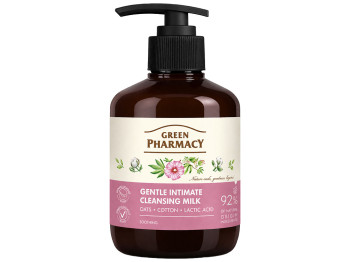 Молочко для интимной гигиены Green Pharmacy, с экстрактами овса и хлопка, 370мл