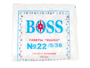 Кульок із ручками типу майка Boss (100шт) 22x38см