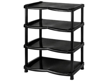 Полиця для взуття R plastic Нормал, чорна, 4 яруси, 45x30x60см, 17402
