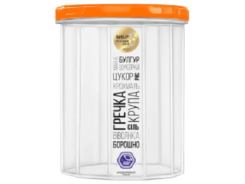 Контейнер пищевой для сыпучих продуктов с резьбой 1л, d11x13,5см