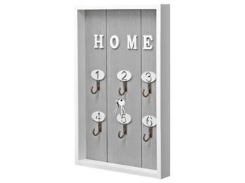 Ключница декоративная Home МДФ 6 крючков 30x20см