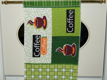 Полотенце кухонное 100% хлопок "Coffee" зеленое 50x31см