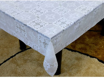 Клеенка виниловая ажурная "Lace" белая 1,37x20 метров (цена за рулон)
