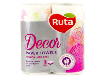 Рушники паперові "Ruta - Decor" тришарові (ціна за упаковку 2 рулони)