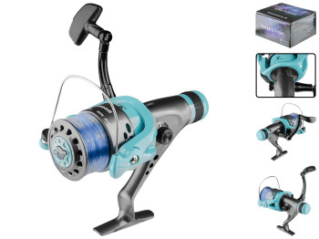 Катушка Sams Fish задний фрикцион 3bb 6000 с леской, графитовая шпуля