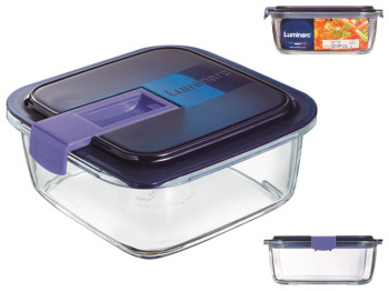Контейнер квадратный Luminarc Easy Box, синяя крышка, 1,22л, 088331478119