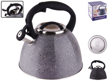 Чайник Stenson из нержавеющей стали с индукционным дном со свистком и нейлоновой ручкой 3л