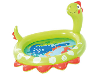 Бассейн надувной Intex 58437 Динозавр, с фонтаном, винил, 119×109×66см, 68л, цвет зеленый