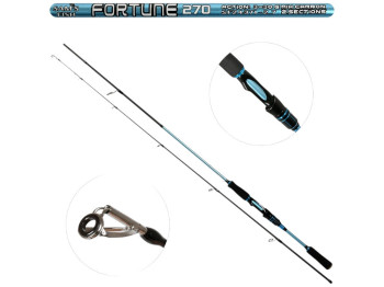 Спиннинг штекерный лайт Fortune, на хищника, микс карбон, 2,7м, тест 3–30г, цвет черно-синий