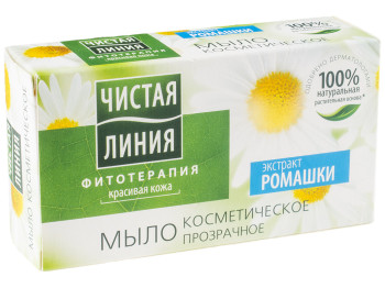 Мыло косметическое Чистая линия "Экстракт ромашки" прозрачное 80г