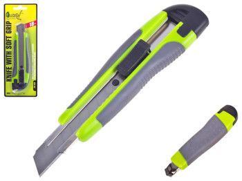 Нож пластик/резина Alloid с выдвижным сегментом лезвием 18мм