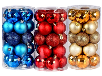 Набор елочных шаров, три дизайна, 5см (цена за набор 20шт)