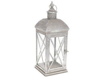 Подсвечник Фонарь металлический, 49см, цвет - серебро с патиной
