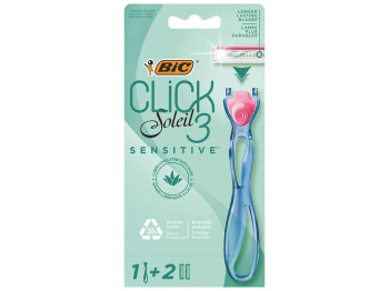 Бритва с 2 сменными кассетами Bic Click 3 Soleil Sensitive 3 лезвия (цена за набор 1шт)