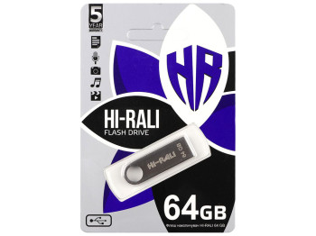 USB флеш-накопичувач Hi-Rali Shuttle 64gb Колір Чорний