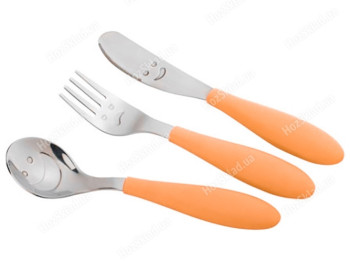 Набор столовых приборов FUNNY MUMMY (цена за набор 3шт) оранжевый 72868