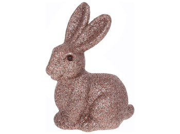 Фигурка декоративная Кролик, 15см, цвет - глиттер мокко