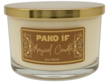 Свеча ароматическая Pako-If Magical Candle, в стакане с крышкой, парафин, аромат пиона, 13x8см