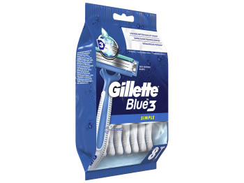 Бритви одноразові Gillette Blue Simple3 3 леза (ціна за набір 8шт)