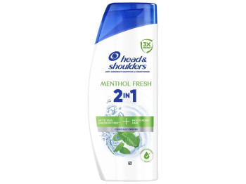 Шампунь Head & Shoulders та бальзам-ополіскувач проти лупи 2в1, Свіжість ментолу, 400мл