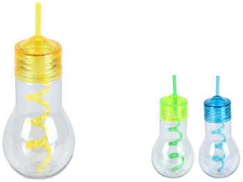 Склянка з кришкою і трубочкою Bulb, 600мл