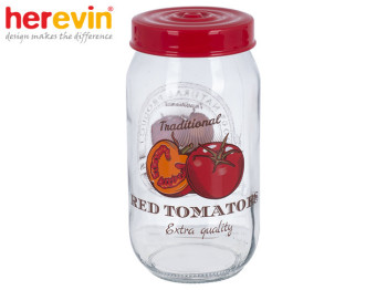Банка стеклянная Herevin "Tomato" с пластиковой крышкой 1л 57647