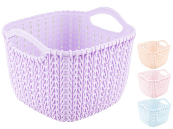 Корзина-плетенка для специй пластиковая (расцветка ассорти) 11,5х11х8см 85522-S