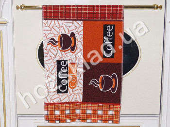 Полотенце кухонное 100% хлопок "Coffee" коричневое 51x31см