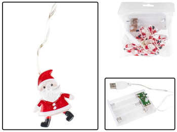 Гирлянда светодиодная Santa 2м 2,5х3,5см 20led (3AA+USB)