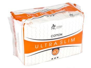 Прокладки для крит. дней с крыл. Normal Clinic "Ultra slim cotton" 3капли (цена за уп. 40шт) NCS02X