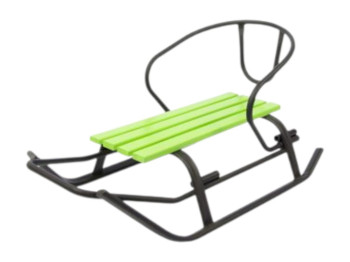 Санки детские со спинкой Комета черные, цветное сиденье, металлический каркас, Vitan