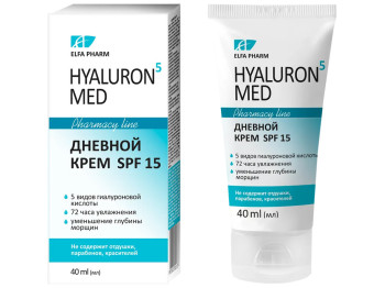 Крем для обличчя денний Elfa Pharm Hyaluron5 MED SPF 15 40мл