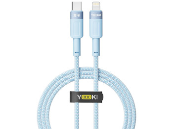 Кабель Yoki Style, Type-C — Lightning, 30W, 1,2м, Голубой
