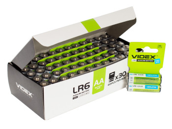 Батарейка алкалінова Videx, 1.5V, AA, LR6 (ціна за упаковку 60шт, 30 аркушів по 2шт)