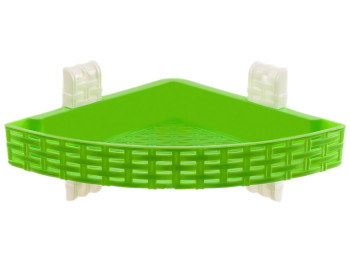 Полиця R plastic Ротанг, кутова, 1 ярус, салатова, 12106