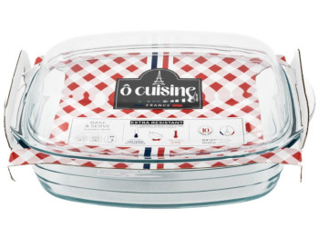 Каструля з кришкою O Cuisine Vidrio, боросилікатне скло, 4,5 л (2,9 + 1,6 л), 33×20×10см