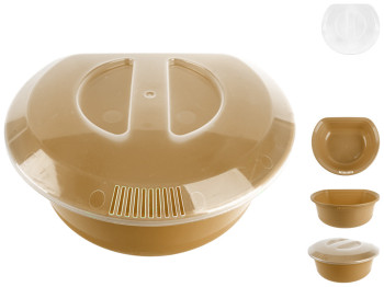 Миска пластиковая кухонная с сеткой для слива 5л с крышкой Консенсус