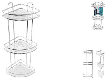 Полка 3-ярусна кутова Besser хромована 17,5х17,5х58,5см