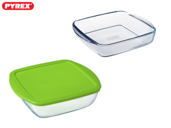 Деко (жаровня) термоскло Pyrex "Cook & Store" квадратне з кришкою 25x22см 2,2л 20107